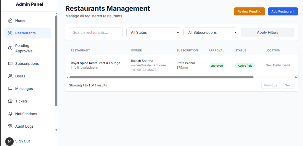 KitchenConnect — Multi-Tenant Restaurant Operations & POS Platform screenshot 8