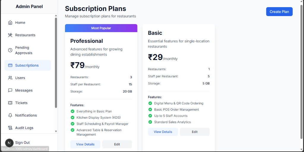 KitchenConnect — Multi-Tenant Restaurant Operations & POS Platform screenshot 9