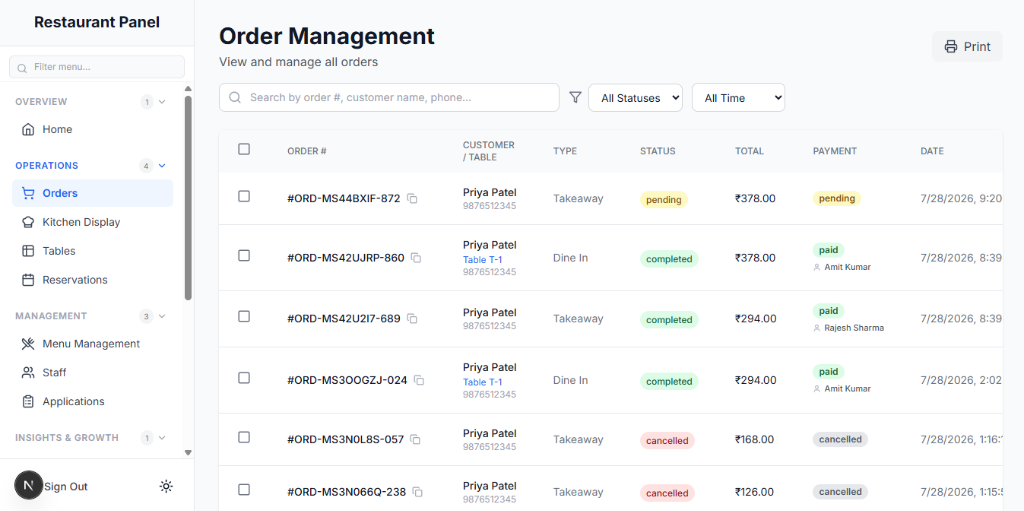 KitchenConnect — Multi-Tenant Restaurant Operations & POS Platform screenshot 14